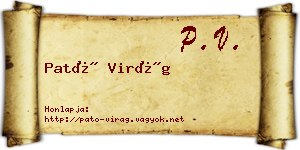 Pató Virág névjegykártya